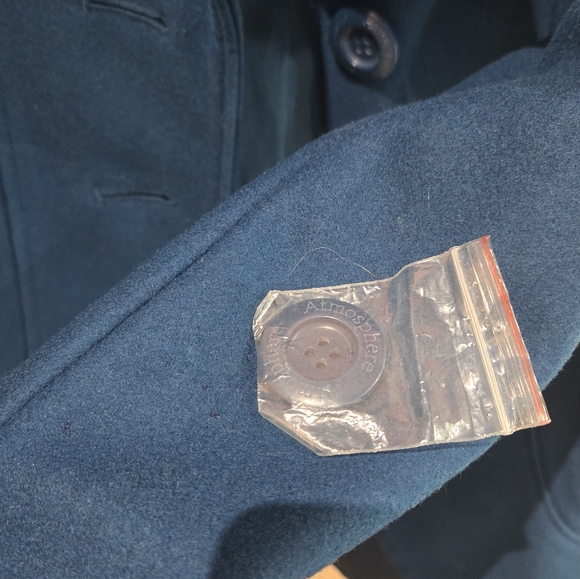 Atmosphere Royal Blue or Navy Wool Coat size XS - Picture 6 of 6